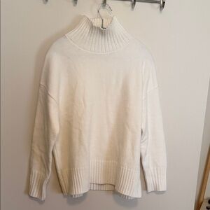 Elegant Deluc White Turtleneck Sweater